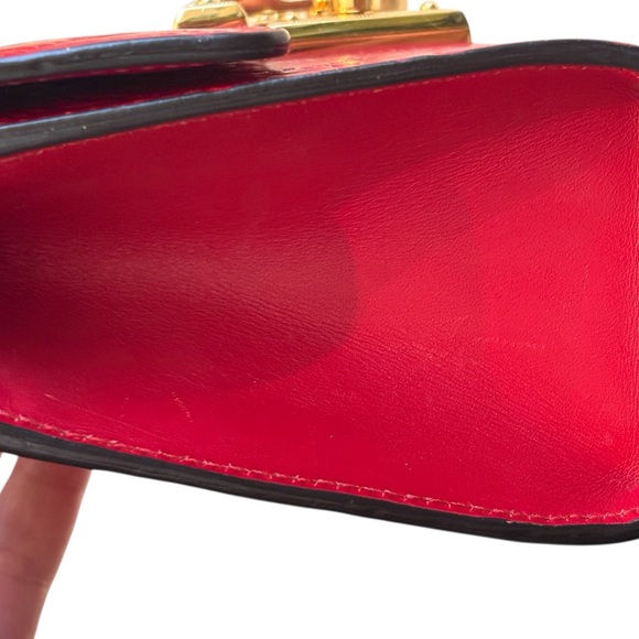 Gucci Padlock chain two way guccissima red leather bag - Picture 15 of 15